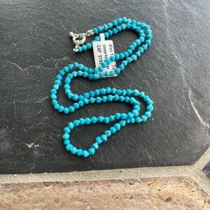 Elegant faceted natural Turquoise Beaded Necklace 18” long